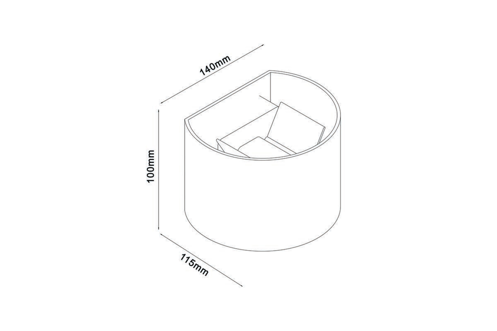 Donolux Led св-к накладной,2х3Вт, L140хW115хH100мм, 224Лм, 3000К, IP54, Ra80, черный/золотой, блок питания в комплекте DL20121R6W2GB IP54