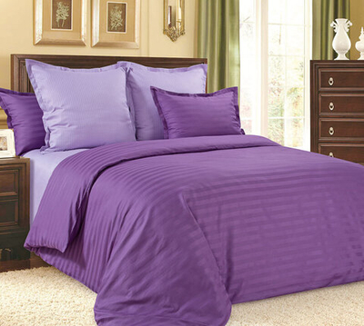 Постельное белье страйп-сатин 2-спальный Лаванда