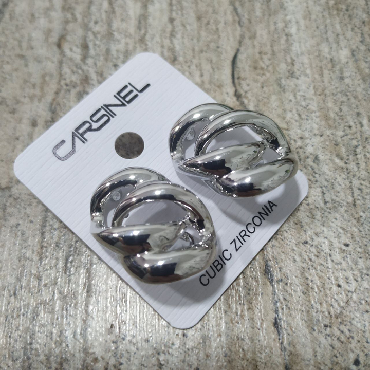 Клипсы Звенья цепи металл серебристый