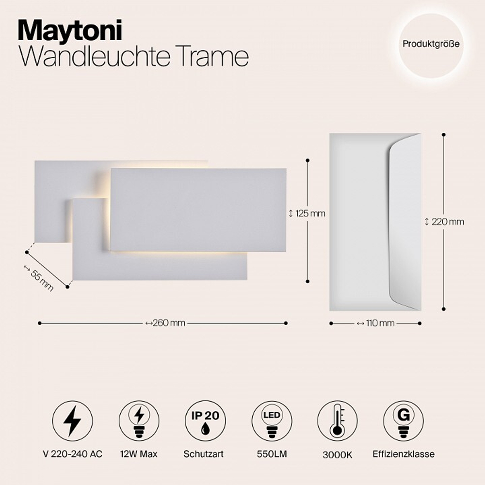 Накладной светильник Maytoni Trame C804WL-L12W