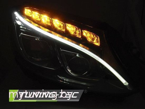 Передние фары BLACK LED DRL для Mercedes C W205