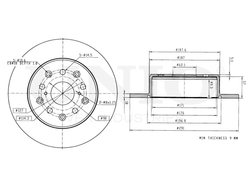 Диск тормозной задний UNIO BRD-20405