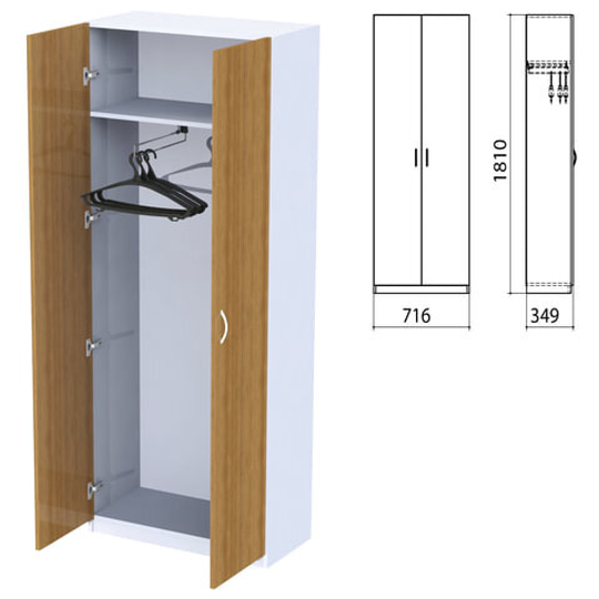 Шкаф для одежды "Бюджет", 716х349х1810, орех французский (КОМПЛЕКТ)