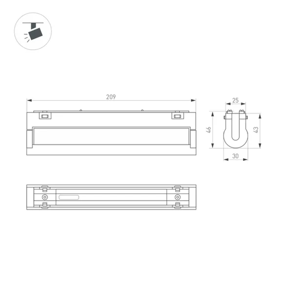 Светильник MAG-VIBE-LASER-TURN-L209-12W Day4000 (WH, 24 deg, 48V) (Arlight, IP20 Металл, 5 лет) 044429