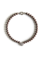 Колье "Autumn Heart Brown" Silver