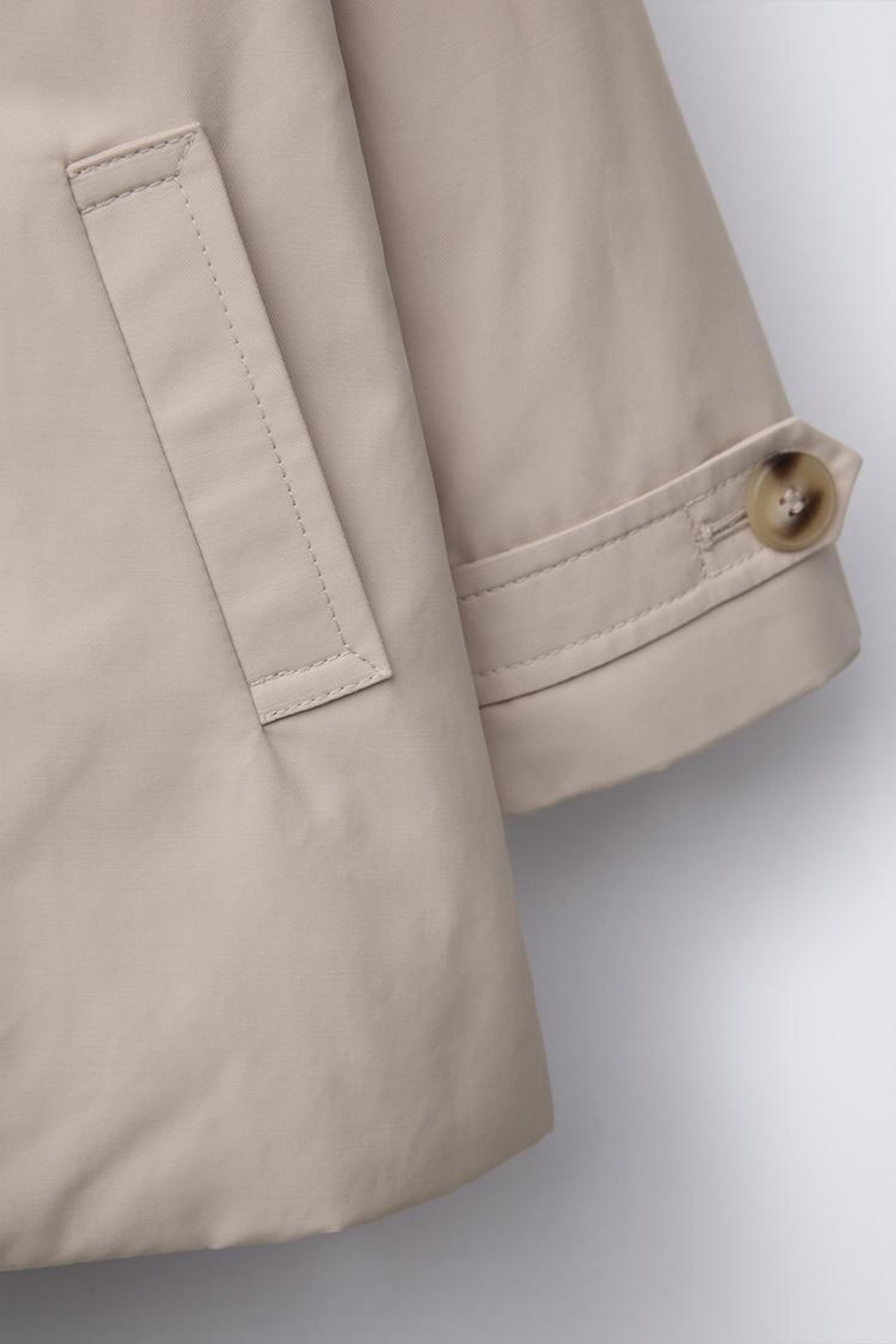 ZARA СТЕГАНЫЙ ТРЕНЧ С РЕМНЕМ, БЕЖЕВЫЙ