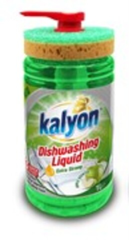 KALYON СРЕДСТВО ДЛЯ МЫТЬЯ ПОСУДЫ С ГУБКОЙ - ЯБЛОКО 1000 МЛ x 10