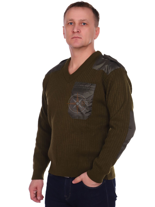 СВИТЕР МУЖСКОЙ V ВЫРЕЗ ЦВ.ХАКИ