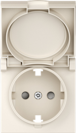 Накладка для розетки Schuko с заземлением, с крышкой, 16A 250 В~, матовый кремовый, серия A07