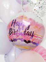 AN 18" Шар круг Мраморная акварель мрамор 43 см (БГ-15)