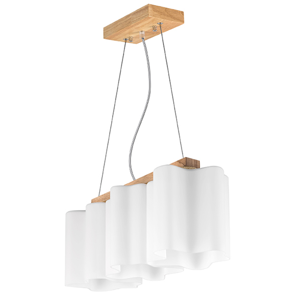 802135 Подвес NUBI LEGNO 3х40W E27 СВЕТЛОЕ ДЕРЕВО/БЕЛЫЙ