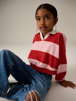 Толстовка с воротником для девочки Next V11-051, Красный, Розовый