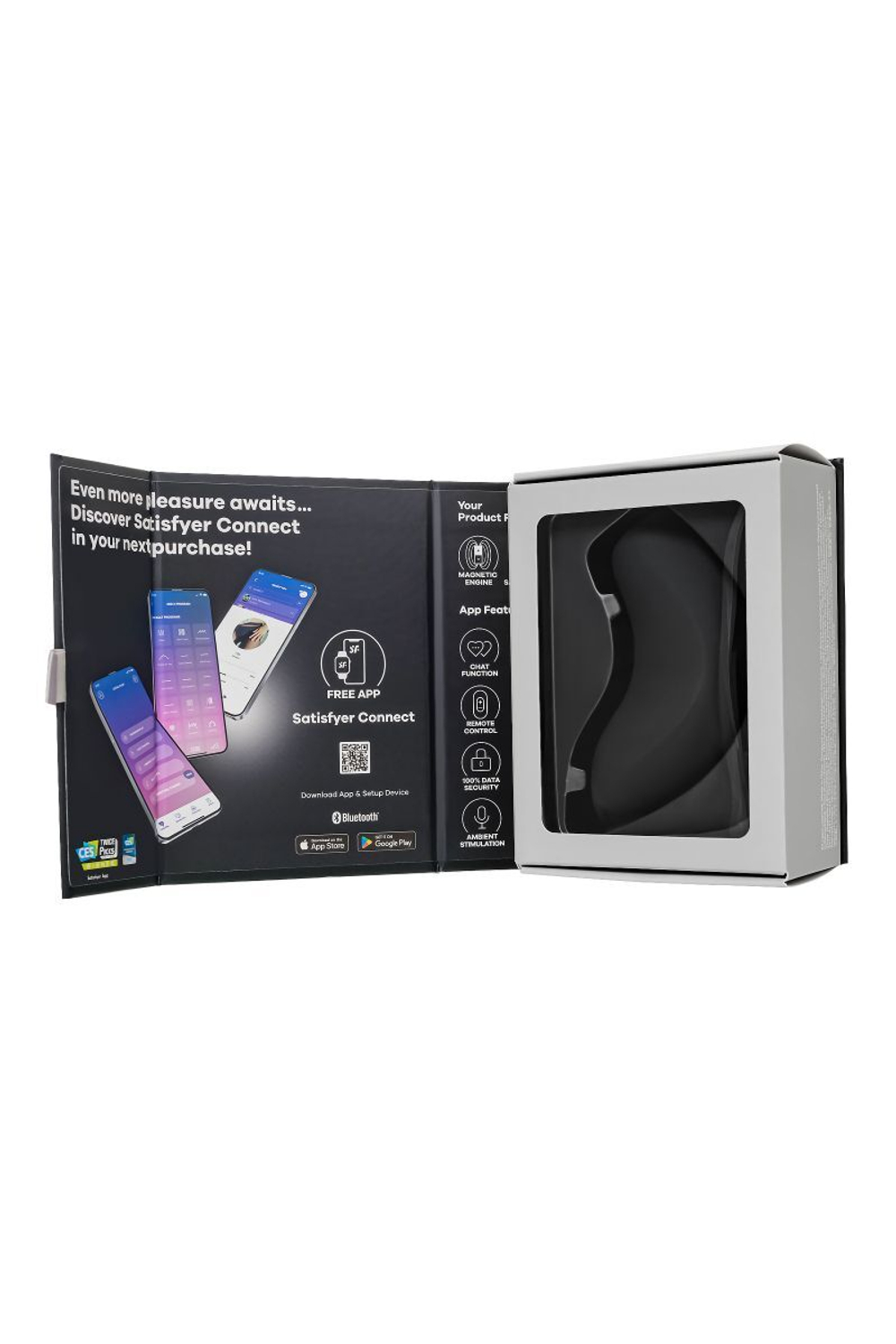 Черный вакуум-волновой бесконтактный стимулятор клитора Magnetic Deep Pulse (Цвет: черный)