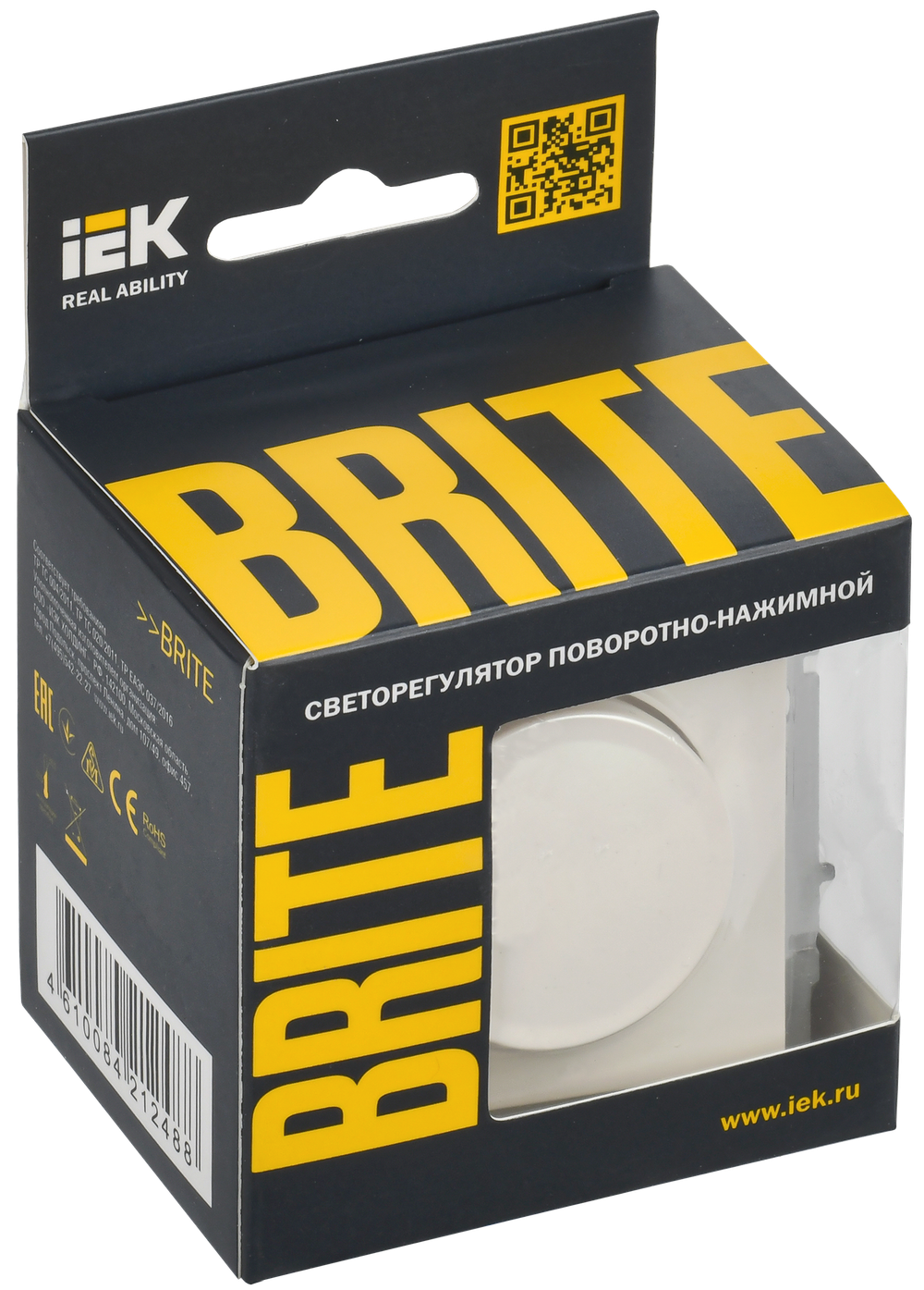 BRITE Светорегулятор поворотно-нажимной 600Вт СС10-1-0-БрЖ жемчуг IEK