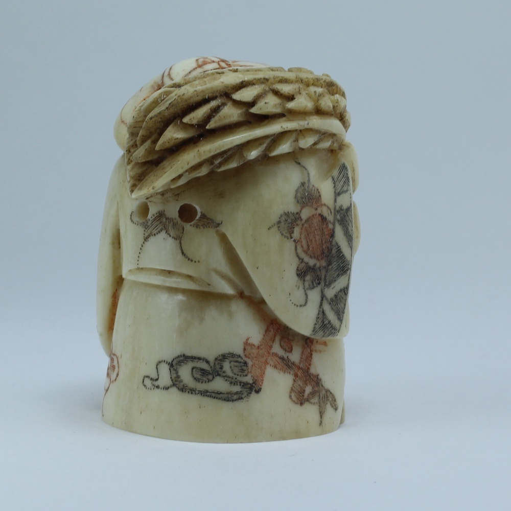 Нэцкэ Фукурокудзю с колосьями и мешком риса