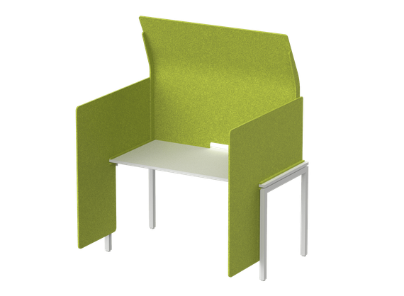 Кабина с высоким экраном-парусом и низкими боковыми стенками-ширмами 135х112х163