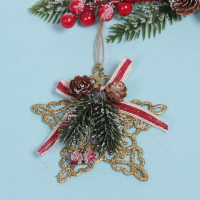 Подвеска елочная БЛЕСК «Звездочка резная» 11 см, Золото