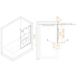 Шторка на ванну RGW SC-02 (Прозрачное, 1000)