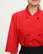 Костюм женский повара Шеф (тк.ТиСи), черный/красный