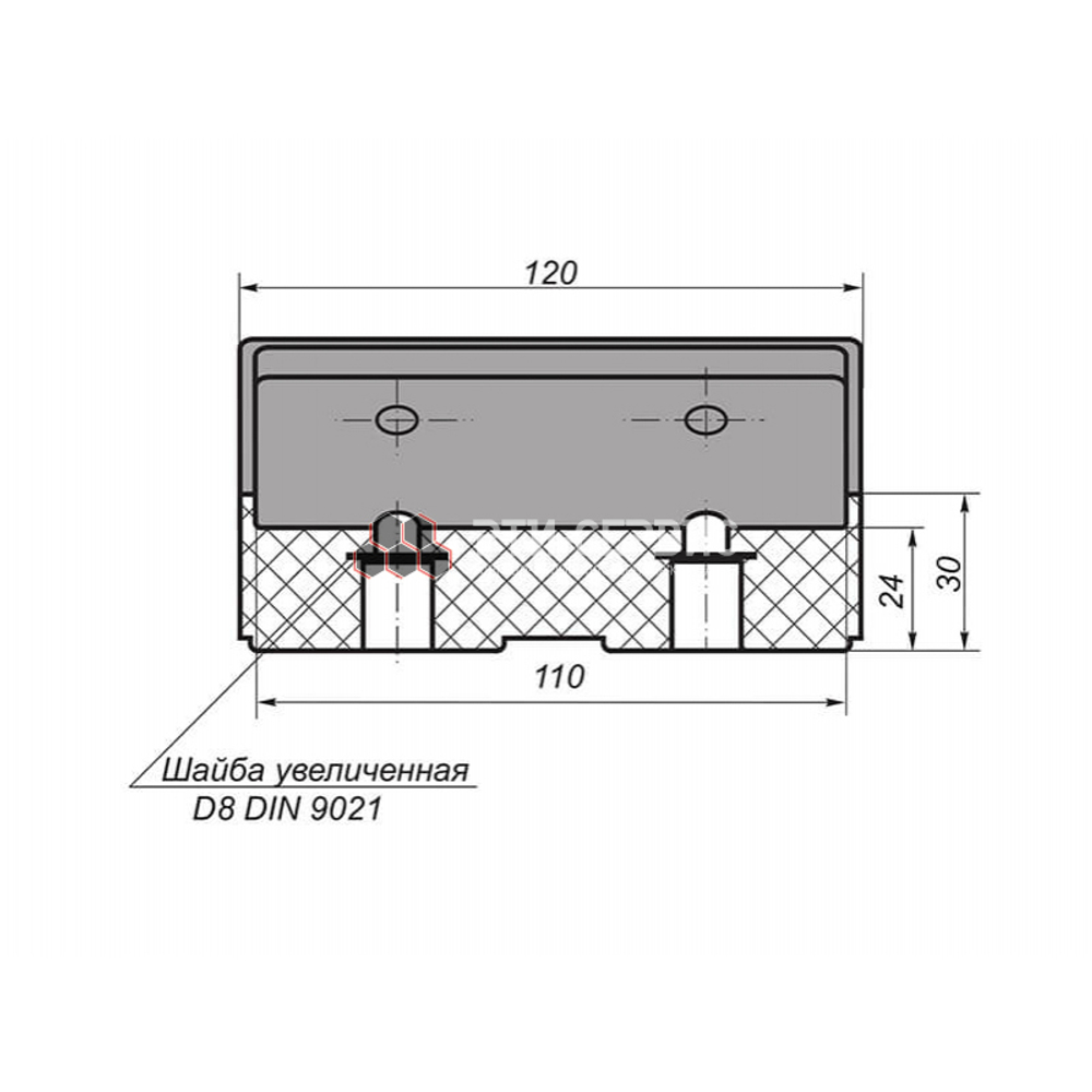 Резиновая накладка (РТИ-СЕРВИС 1017) для подъемников "Peak", "AE&T", "AMGO", "Avik", "СтанкоИмпорт", "Fagihi"