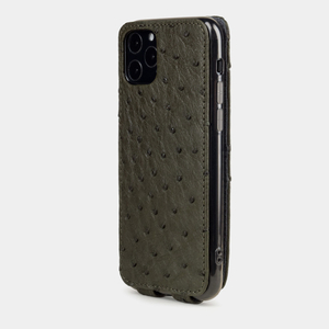 Чехол для iPhone 11 Pro из натуральной кожи страуса, цвета зеленого