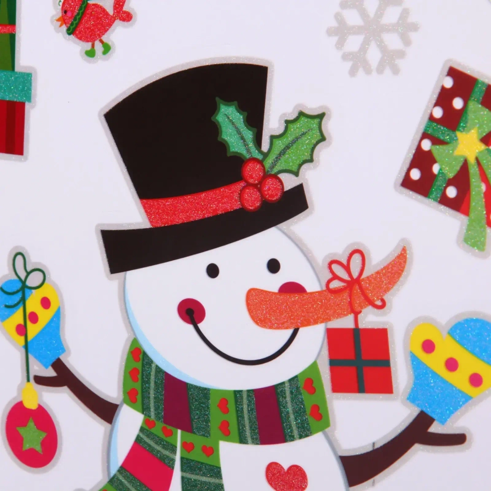 Наклейка на стекло «Зимняя радость» 41*29 см, микс