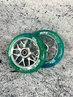 Набор колес HIPExtreme Neon Flakes 110*24 мм, серебро/голубой