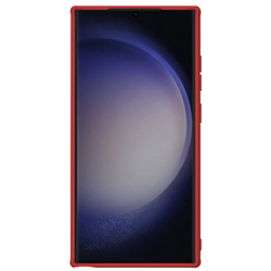 Противоударный защитный чехол красного цвета от Nillkin для Samsung Galaxy S24 Ultra, серия Super Frosted Shield Pro