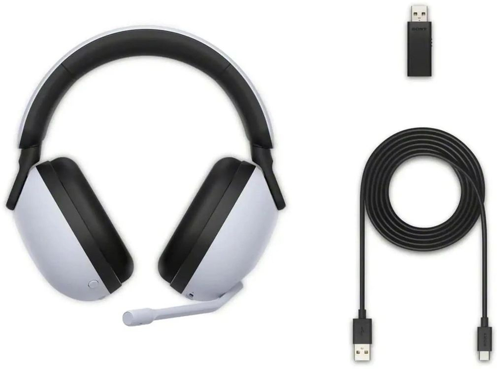 Наушники Sony INZONE H9, Bluetooth/USB Type-C, накладные, белый/черный [wh-g900n/w]