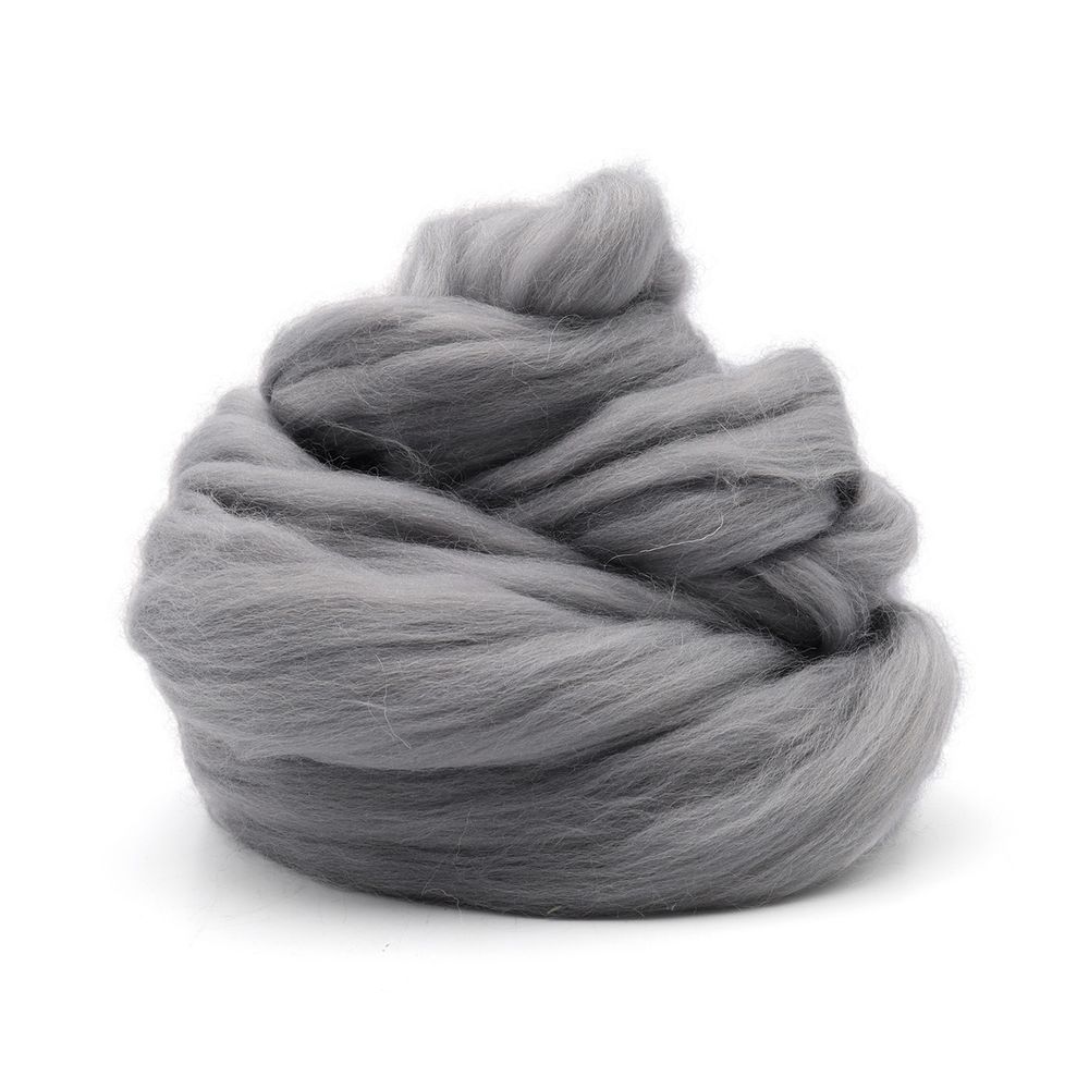 Шерсть для валяния "ТРО", полутонкая шерсть, 100г, серый