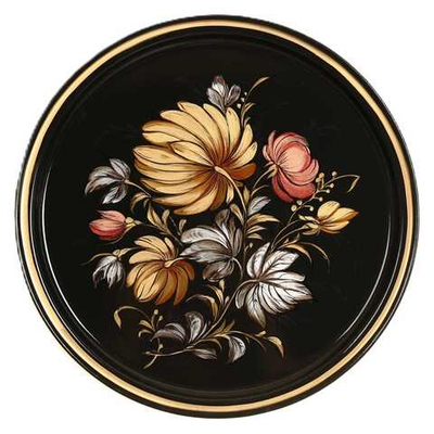 Жостовский поднос декоративный, размер 30 см (A9), металлический