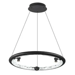 7001/44L HIGHTECH ODL25 000 Подвесной светильник черный ice crack/акрил разд. Вкл. с ПДУ IP20 LED 44W 1309Лм 3000/3800/4800K CRI > 90 CAYON