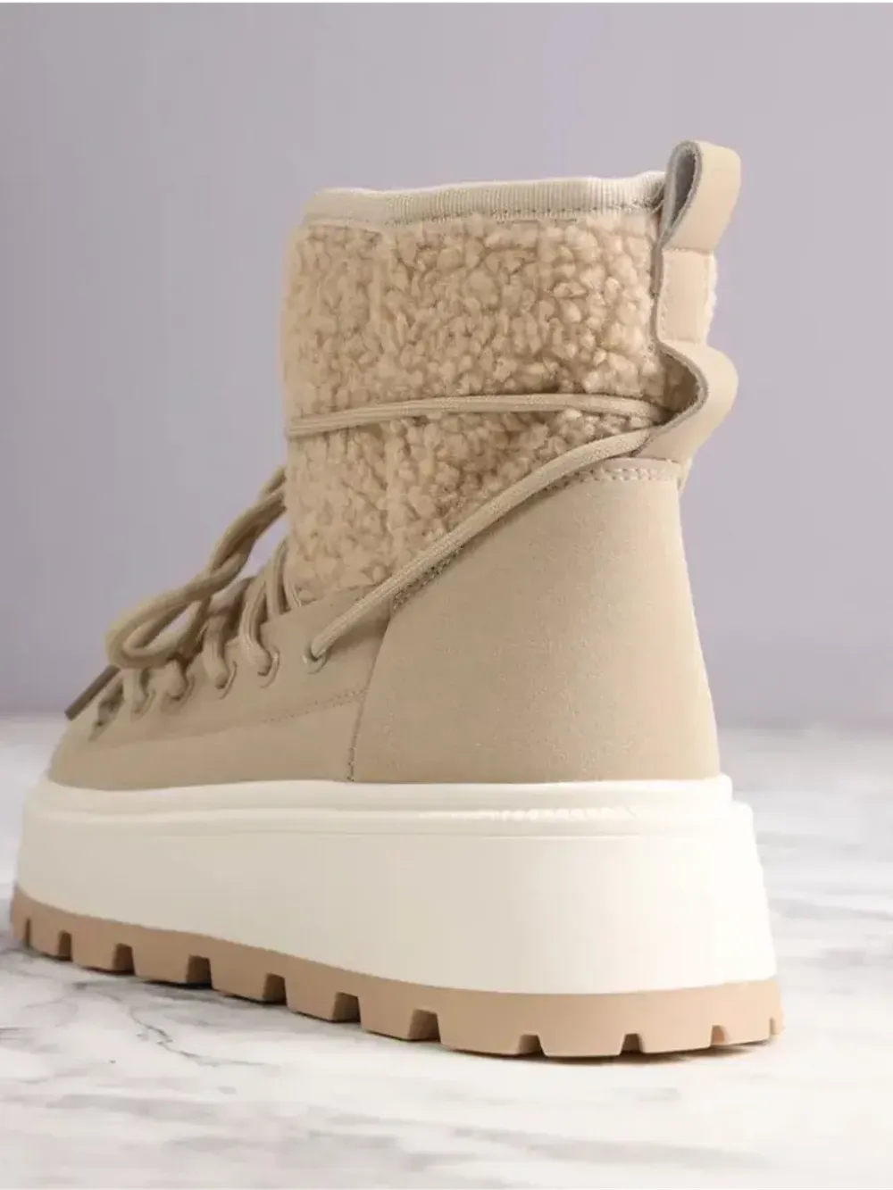 Зимние угги натуральный мех на платформе