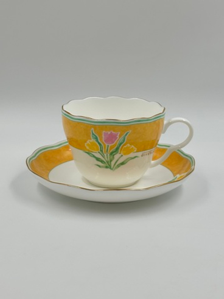 Чайная пара с жёлтой каймой Givenchy by Yamaka