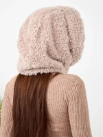 Капор зимний вязаный капюшон на флисе