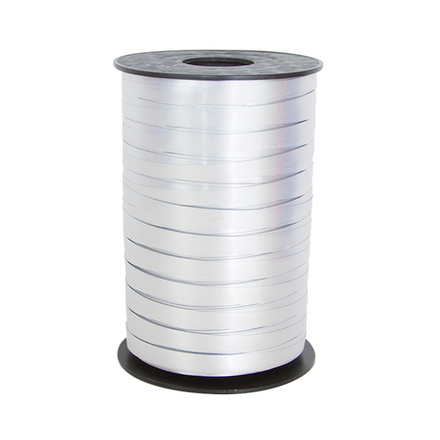 Лента для шаров серебро матовый