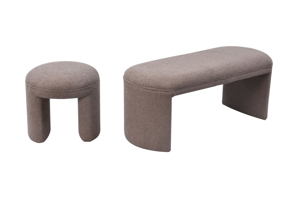 Пуф Garda Decor ТЕДДИ (TEDDY) серый d43*45 см