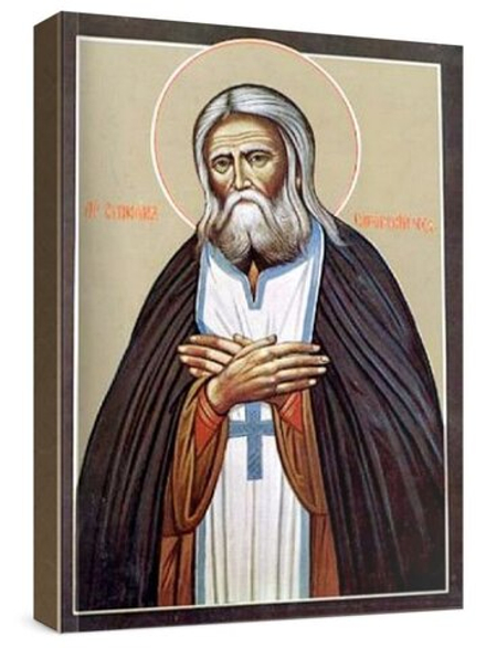 Серафим Саровский (рукописная икона)