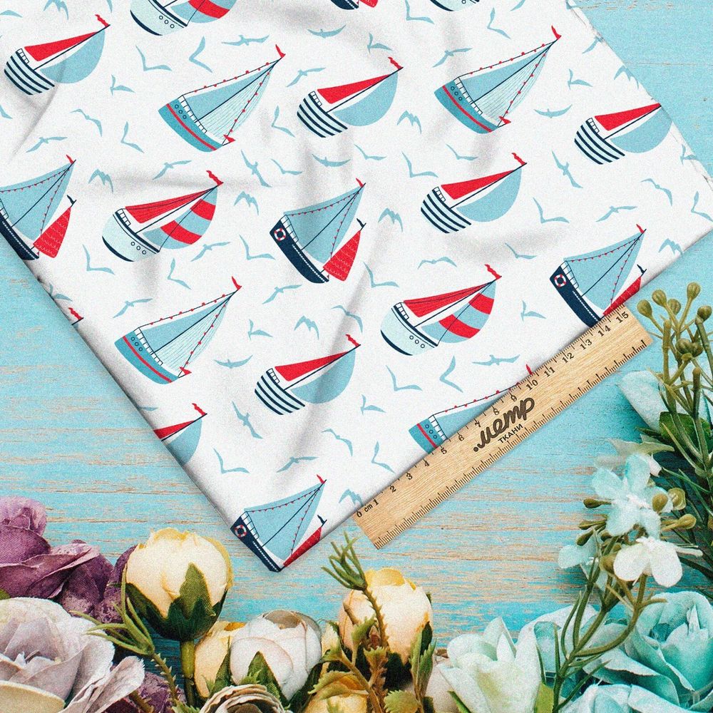 Ткань барби парусные кораблики