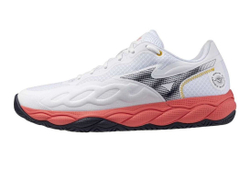 Мужские теннисные кроссовки Mizuno Wave Enforce Court AC - white/baritone blue/calypso core