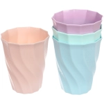 Стакан пластиковый 370мл «Волны» в наборе 4шт, микс цветов