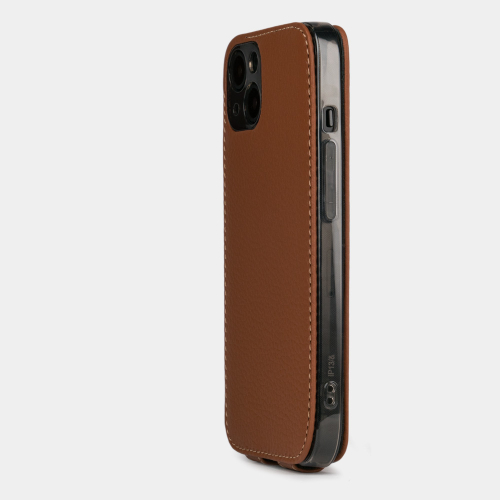 Чехол для iPhone 14 из кожи теленка, цвета карамель
