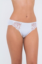 Трусики-слипы со вставками из вышитой сетки (Размер: 50) (Цвет: белый)