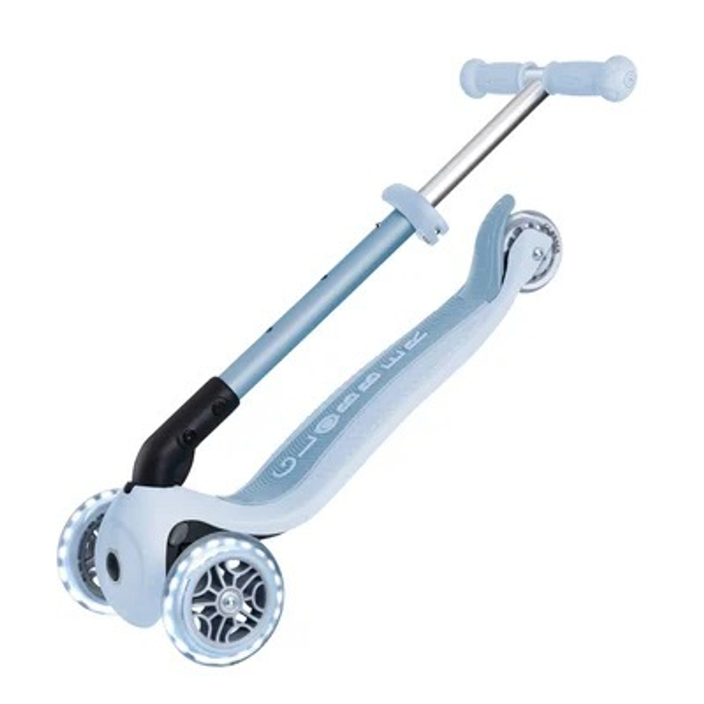 Самокат Globber Junior Foldable Lights Ecologic голубой