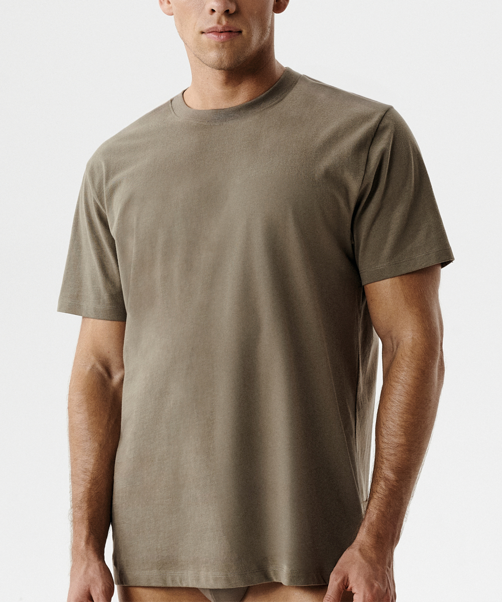 Футболка мужская Atlantic, 1 шт. в уп., хлопок, тёмно-бежевая, NMT-033