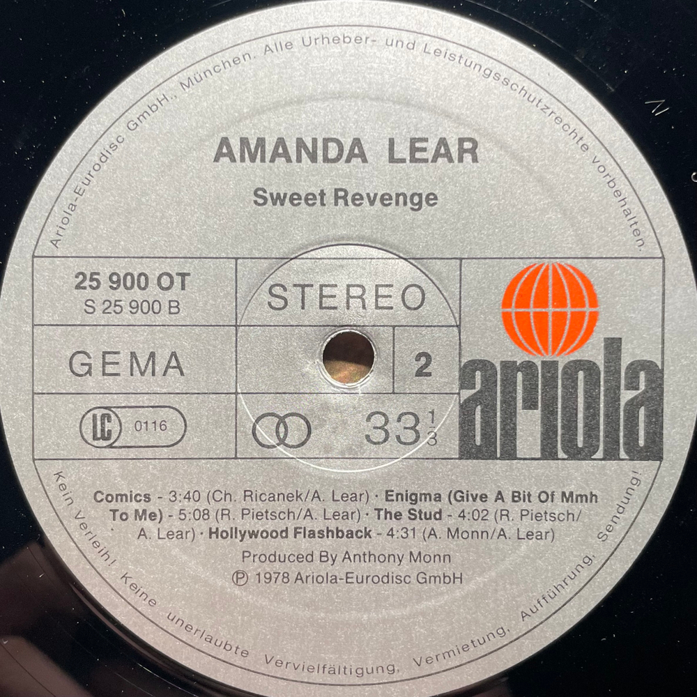 Amanda Lear ‎– Sweet Revenge (Германия 1978г.)