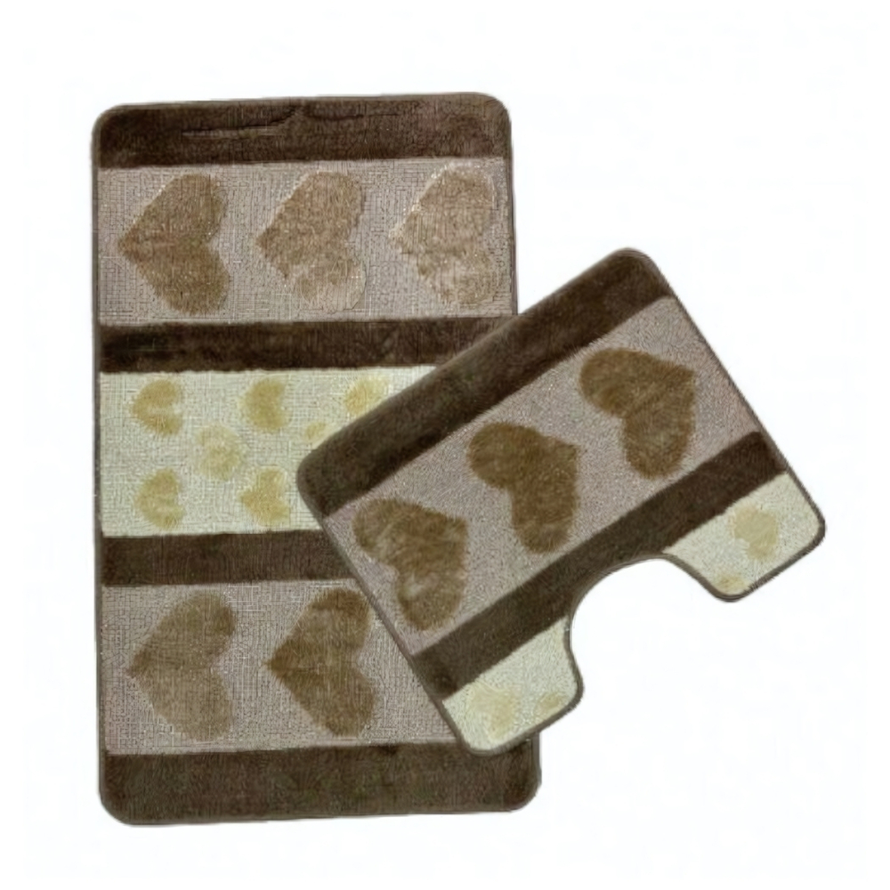 Набор ковриков для ванной комнаты ZALEL "HURREM" 2 предмета 60*100+50*60 Brown коричневый