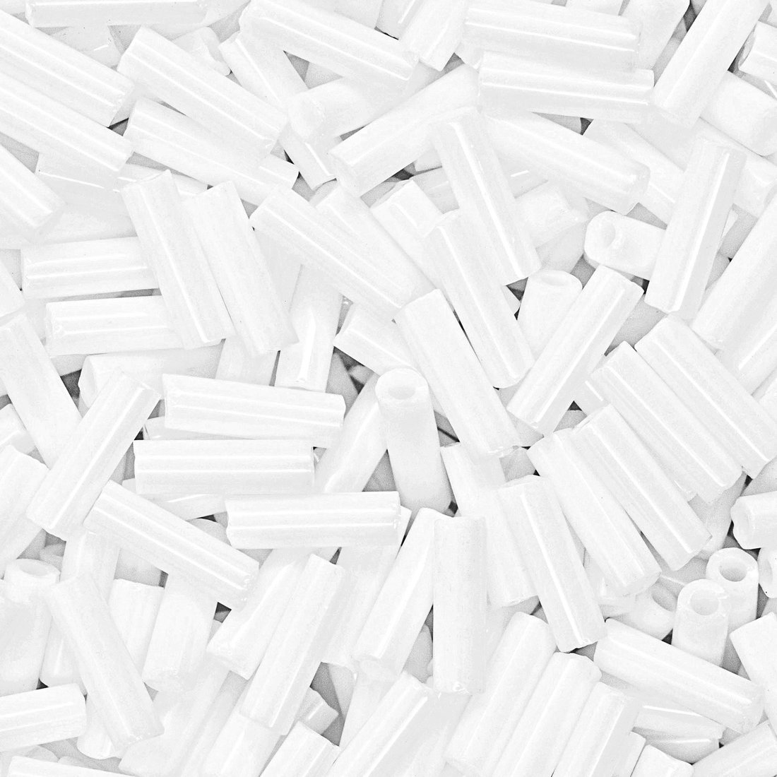 Японский бисер TOHO Bugle (стеклярус) 6mm (№41), непрозрачный глянцевый