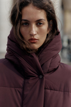 ZARA КОРОТКИЙ АНОРАК С КАПЮШОНОМ WATER REPELLENT WINDPROOF, БУРГУНДИ