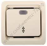 СВЕТОЗАР Гамма, проходной одноклавишный с подсветкой цвет бежевый 10А/~250В, Электрический выключатель (SV-54138-B)